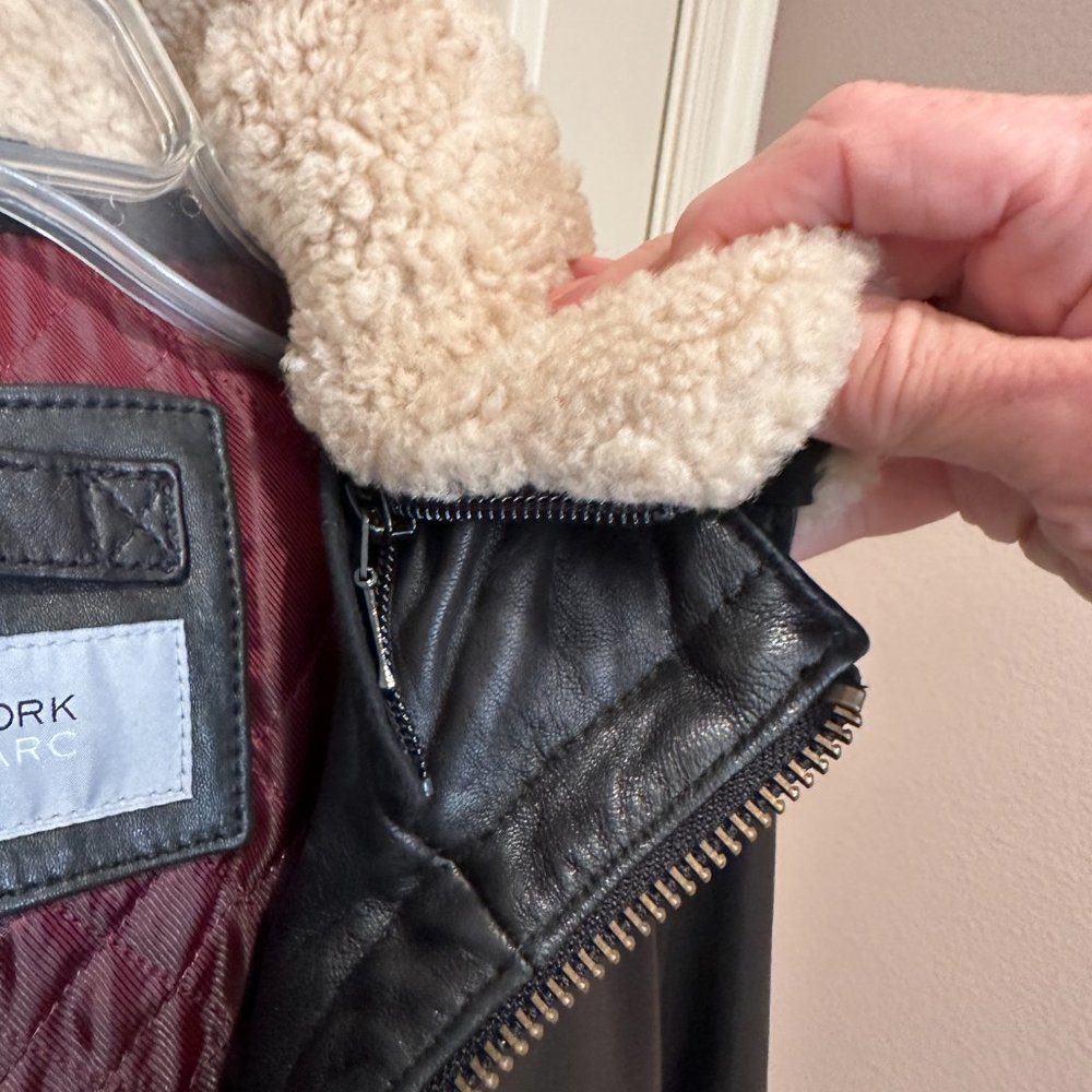 Men's Brown Leather Bomber Jacket - Picture 3 of 11